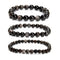 Silver Obsidian Smooth Round Beaded Bracelet 6mm 8mm 10mm 7.5'' Length 3 PCS/Set
