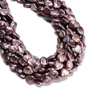 Natural Purple Fresh Water Pearl Flat Heart Shape Beads Size 12-13mm 15.5" Strd