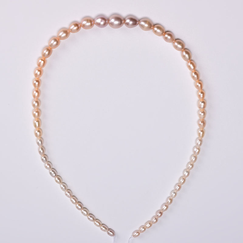 Gradient Natural Fresh Water Pearl Graduated Rice Shape Beads 4x6-9x10mm 16"Strd