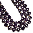Natural Dark Color Amethyst Top Drilled Heart Shape Beads Size 14-15mm 15.5" Std