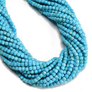 Blue Magnesite Turquoise Faceted Cube Beads Size 4mm 15'' Strand