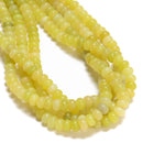 Natural Lemon Jade Smooth Rondelle Beads Size 5x8mm 15.5'' Strand