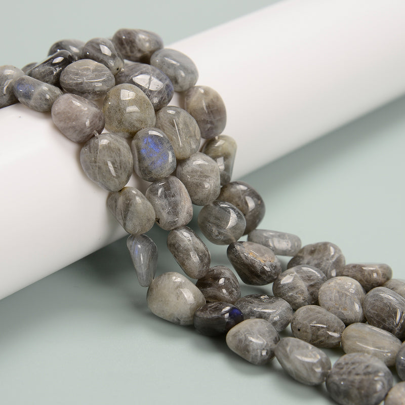 Natural Labradorite Pebble Nugget Beads Size 8-12mm x 12-15mm 15.5'' Strand