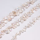 White Fresh Water Pearl Keshi Corn Flake Petals Beads 18mm 20mm 26mm 16" Strand