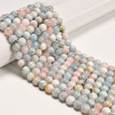 01 Natural Morganite Smooth Round Beads Size 6mm 8mm 9mm 15.5" Strand