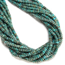 Natural Multi Blue Turquoise Smooth Rondelle Beads Size 2x4mm 15.5" Strand