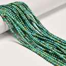 01 Natural Genuine Turquoise Smooth Round Beads Size 3mm 4mm 16" Strand