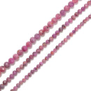 Natural Pink Red Color Ruby Faceted Round Beads Size 3mm 4mm 5.5mm 15.5'' Strand