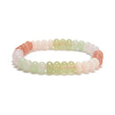 06-Multi-color Dyed Jade Smooth Rondelle Beaded Bracelet Size 5x8mm 7.5'' Length