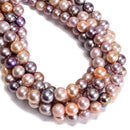 Grade A Graduated Natural Multi Color Fresh Water Pearl Off Round Beads 8.5-11mm