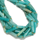Amazonite Faceted Rectangle Irregular Tube Beads Size 6-7x18-30mm 15.5" Strand
