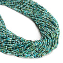 Natural Blue Turquoise Faceted Rondelle Beads Size 1.5x2mm 15.5'' Strand