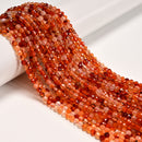 Natural Carnelian Faceted Round Beads Size 4mm 15.5" Strand