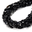 Black Agate Faceted Oval Shape Beads Size 6x8mm 8x10mm 15.5'' Strand