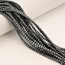 Natural Gray Hematite Hard Cut Faceted Round Beads Size 2mm 3mm 4mm 15.5" Strand