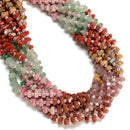 08 Gradient Multi-color Gemstone Hexagonal Rondelle Wheel Beads 3x6mm 15" Strand
