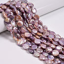 Natural Purple Fresh Water Pearl Coin Shape Beads Size 11-12mm 15" Strand