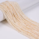 Natural White Fresh Water Pearl Off Round Beads Size 2.5-3mm 14'' Strand