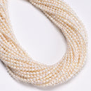 Natural White Fresh Water Pearl Baroque Shape Beads Size 3x3-4mm 15.5'' Strand