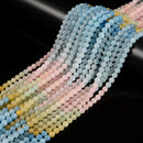 Natural Gradient Multi-Color Morganite Smooth Round Beads 6mm 8mm 15.5'' Strand