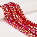 Red AB Crystal Glass Faceted Heart Beads Size 10mm 15.5'' Strand