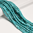 Blue Turquoise Square Heishi Disc Beads Size 2x4mm 15.5" Strand
