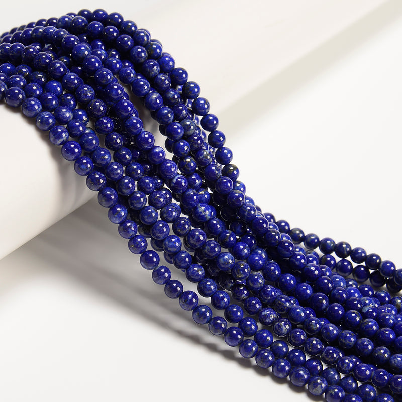 Natural Lapis Lazuli Smooth Round Beads Size 4mm 5mm 15.5" Strand