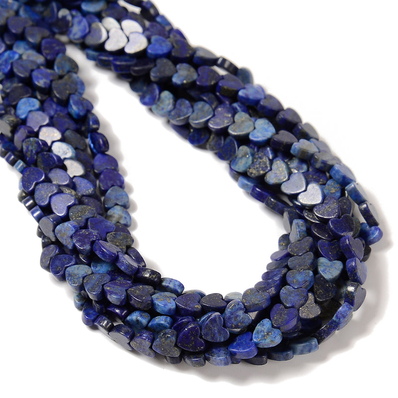 Lapis Heart Shape Beads Size 6mm 15.5'' Strand