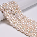 White Fresh Water Pearl Baroque Beads 9-11x13-17mm 10-12x14-17mm 15.5" Strand