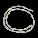 White Mother of Pearl MOP Shell Full Teardrop Shape Beads 5x15mm 15.5'' Strand