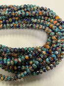 Spiny Oyster Lapis Mohave Copper Turquoise Smooth Rondelle Beads 6x8mm 16'' strd
