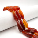 Natural Red Stripe Carnelian Teardrop Shape Beads Size 11x30mm 15.5" Strand