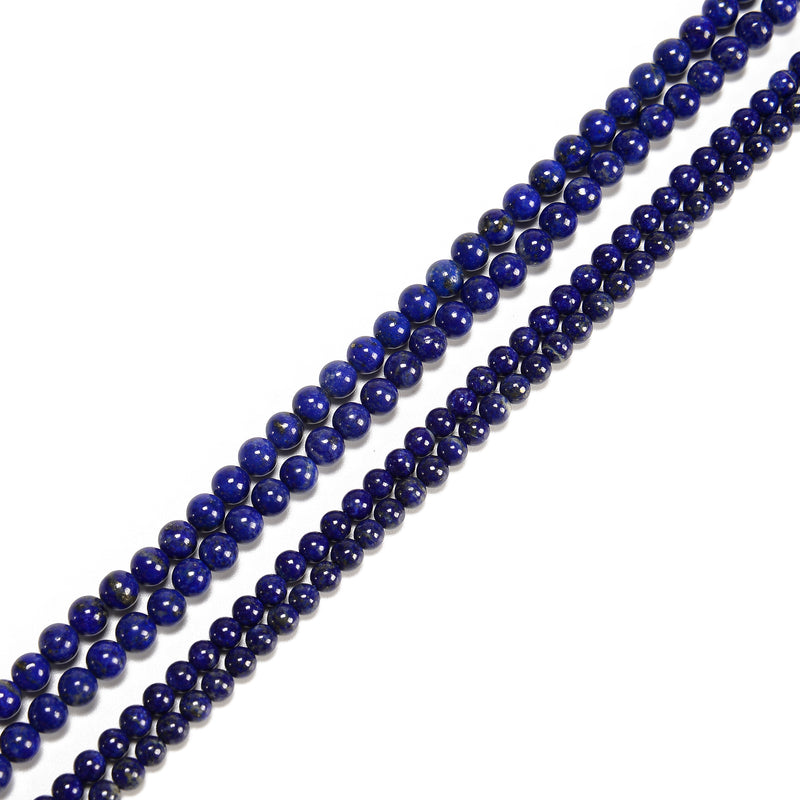 Natural Lapis Lazuli Smooth Round Beads Size 4mm 5mm 15.5" Strand