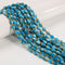 Natural Apatite Faceted Rice Shape Beads Size 6x8mm 15.5 Strand