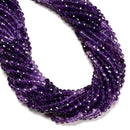 Natural Gradient Amethyst Faceted Round Beads Size 4mm 15.5" Strand