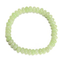Lemon Color Dyed Jade Smooth Rondelle Beaded Bracelet Size 5x8mm 7.5'' Length