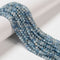 Grade A Natural Dark Blue Aquamarine Faceted Round Beads Size 4mm 15.5'' Strand