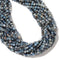 Natural Dark Blue Aquamarine Faceted Round Beads Size 4mm 15.5'' Strand