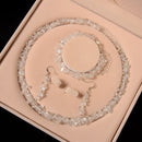 Natural Clear Quartz Chips Beads 5-8mm Jewelry Set Bracelet Earrings Necklace