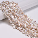Natural White Fresh Water Pearl Keshi Corn Flake Petals Beads 6-7mm 15.5" Strand