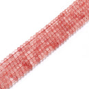 Cherry Quartz Smooth Rondelle Beads Size 5x8mm 15.5'' Strand