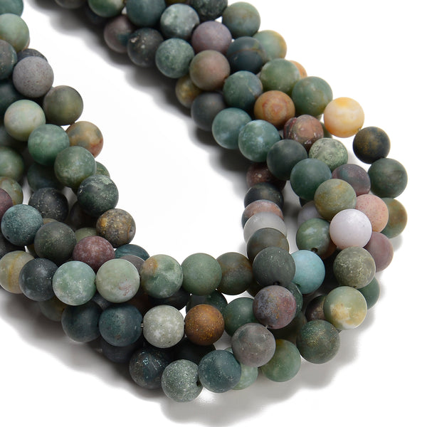 Indian Agate Matte Round Beads 6mm 8mm 10mm 12mm 14mm 16mm 18mm 20mm 15.5" Strd