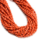 Orange Bamboo Coral Rice Shape Beads Size 4x7mm 15.5" Strand