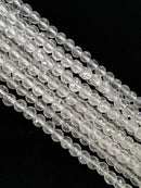 2.0mm Large Hole Clear Quartz Faceted Round Beads Size 8mm 10mm 12mm 15.5'' Strd