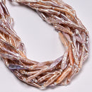 Natural Purple Fresh Water Pearl Long Stick Shape Beads 4-6x25-30mm 15.5" Strand