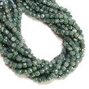 Natural Jadeite Jade Faceted Cube Beads Size 6-7mm 15.5" Strand