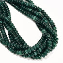 Dark Green Color Dyed Jade Smooth Rondelle Beads Size 5x8mm 15.5'' Strand