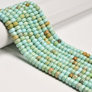 Cream Blue Green Turquoise Smooth Rondelle Beads Size 4x6mm 5x8mm 15'' Strand