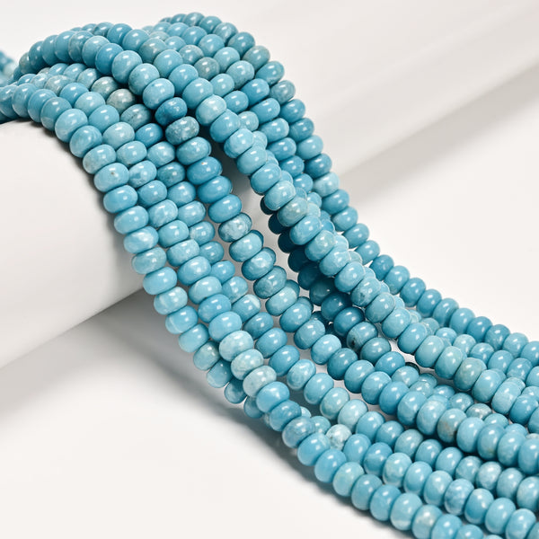 Larimar Quartz Smooth Rondelle Beads Size 4x6mm 5x8mm 15.5'' Strand