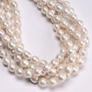 White Fresh Water Pearl Baroque Drop Shape Beads Size 10-12x12-14mm 15.5" Strand